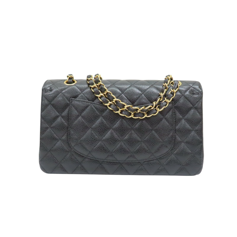 黑色 荔枝紋牛皮 Classic Flap 25 肩背包 金扣【CHANEL 香奈兒】 A01112-1