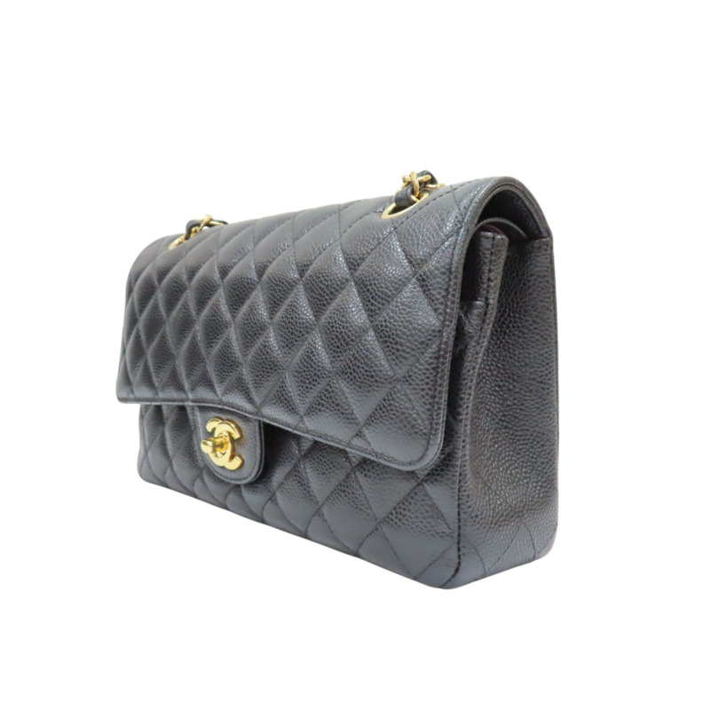 黑色 荔枝紋牛皮 Classic Flap 25 肩背包 金扣【CHANEL 香奈兒】 A01112-2