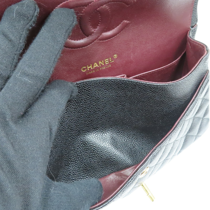 黑色 荔枝紋牛皮 Classic Flap 25 肩背包 金扣【CHANEL 香奈兒】 A01112-5