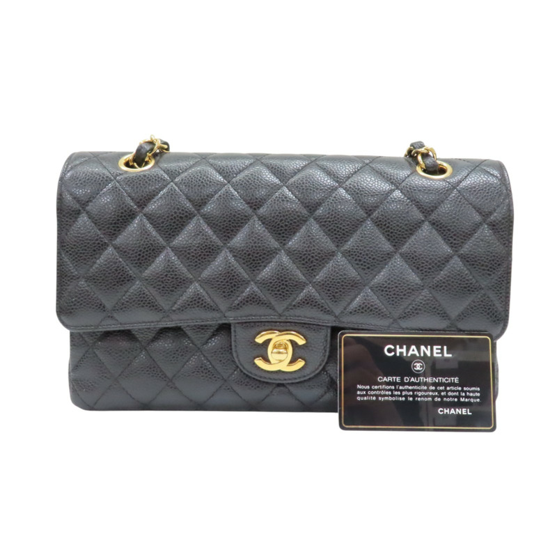 黑色 荔枝紋牛皮 Classic Flap 25 肩背包 金扣【CHANEL 香奈兒】 A01112-10