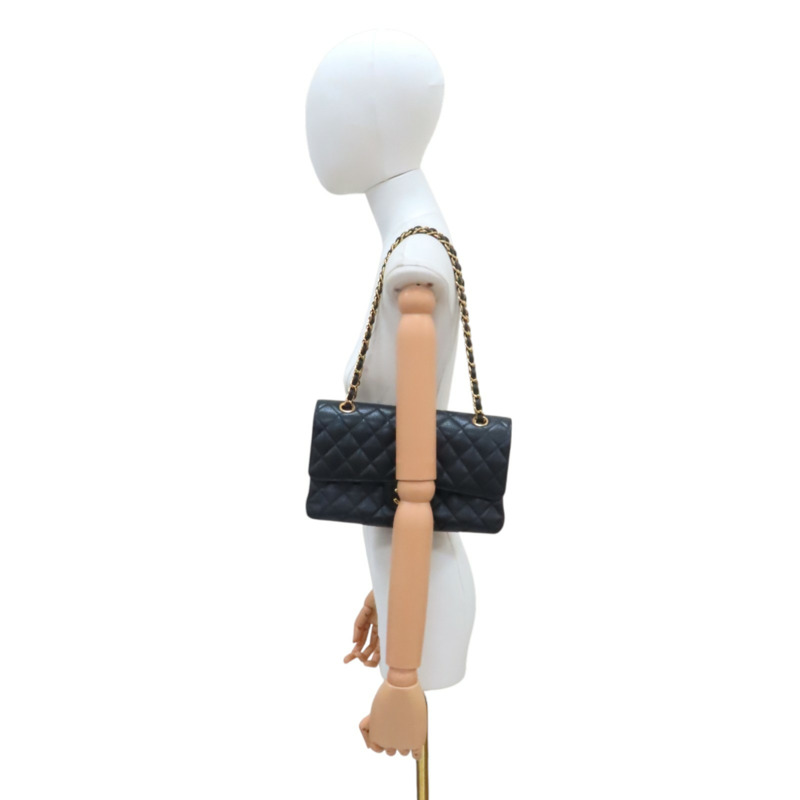 黑色 荔枝紋牛皮 Classic Flap 25 肩背包 金扣【CHANEL 香奈兒】 A01112-11