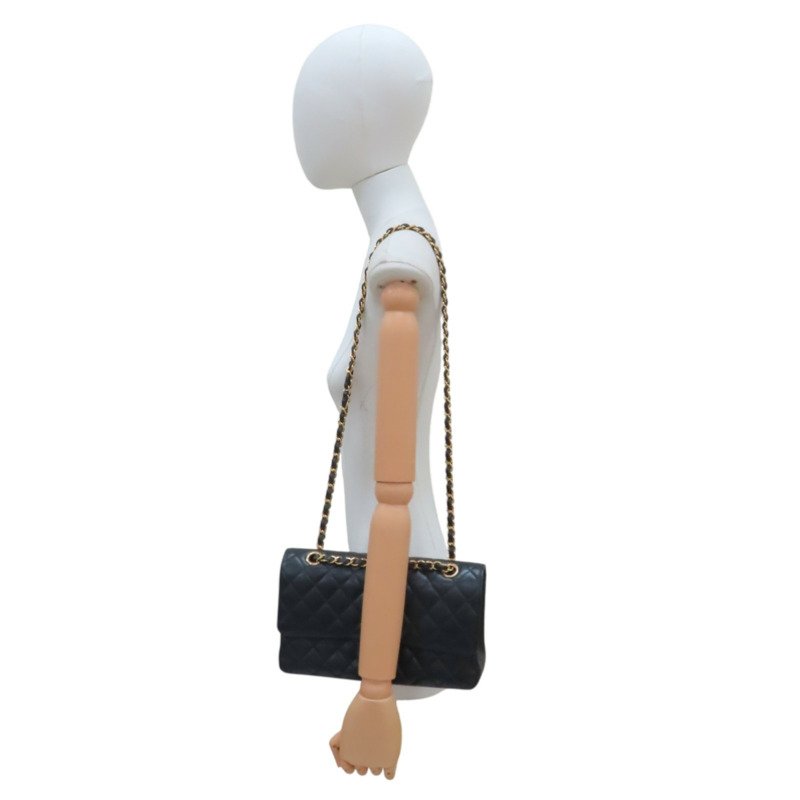 黑色 荔枝紋牛皮 Classic Flap 25 肩背包 金扣【CHANEL 香奈兒】 A01112-12