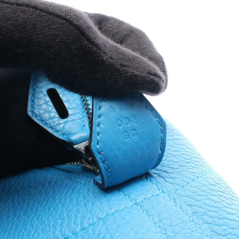 愛馬仕 Bolide31 藍色桑給巴爾手提包 073419CK Taurillon Clemence Taurillon Clemence 藍色二手女士-4