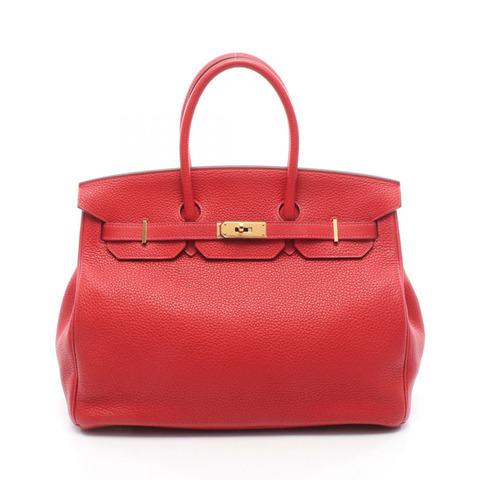 HERMES Birkin 35 手提包 Q 025791CC Taurillon Clemence Rouge casaque 二手 GHW