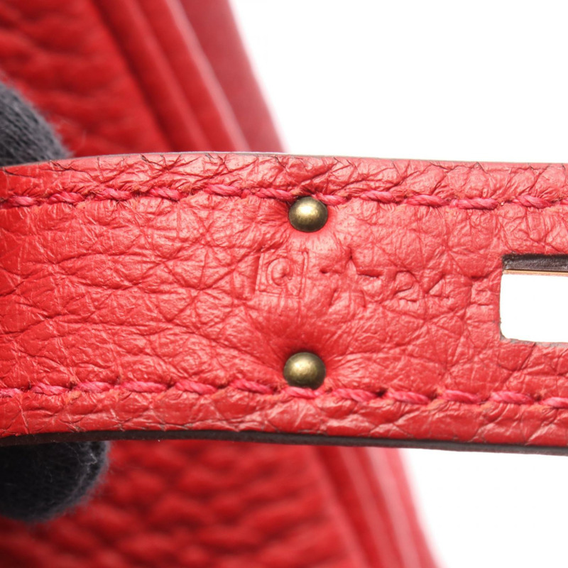 HERMES Birkin 35 手提包 Q 025791CC Taurillon Clemence Rouge casaque 二手 GHW-4
