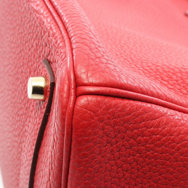 HERMES Birkin 35 手提包 Q 025791CC Taurillon Clemence Rouge casaque 二手 GHW-7