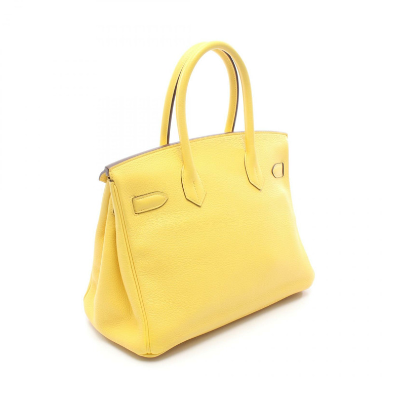 HERMES Birkin 30 手提包 D Taurillon Novillo 皮革 Jaune de naples 二手 SHW-1