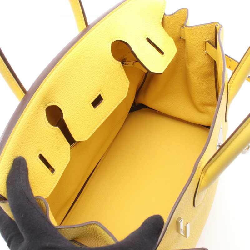 HERMES Birkin 30 手提包 D Taurillon Novillo 皮革 Jaune de naples 二手 SHW-2