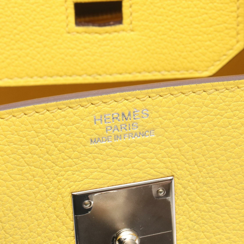 HERMES Birkin 30 手提包 D Taurillon Novillo 皮革 Jaune de naples 二手 SHW-3