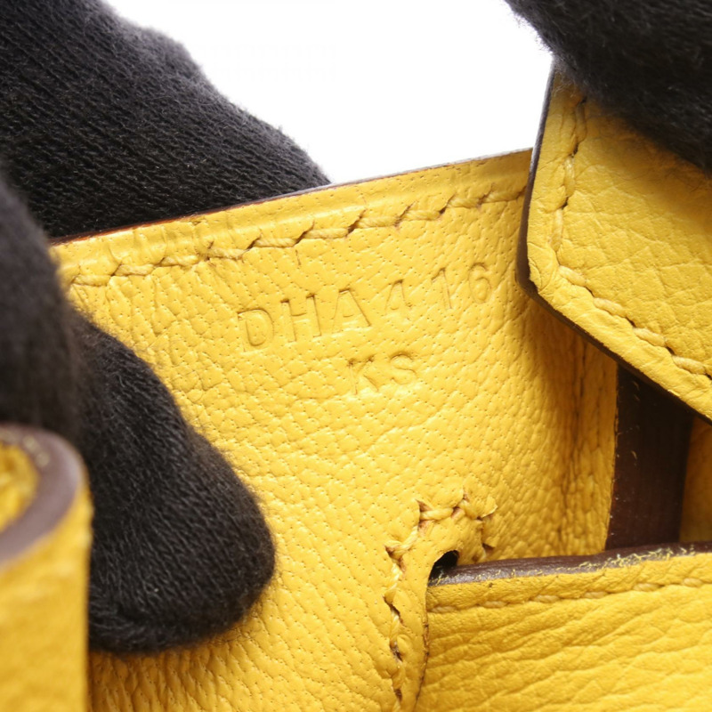 HERMES Birkin 30 手提包 D Taurillon Novillo 皮革 Jaune de naples 二手 SHW-4