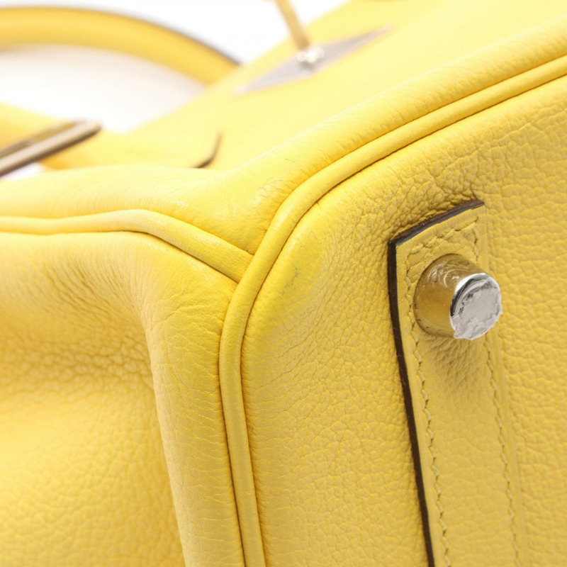 HERMES Birkin 30 手提包 D Taurillon Novillo 皮革 Jaune de naples 二手 SHW-6