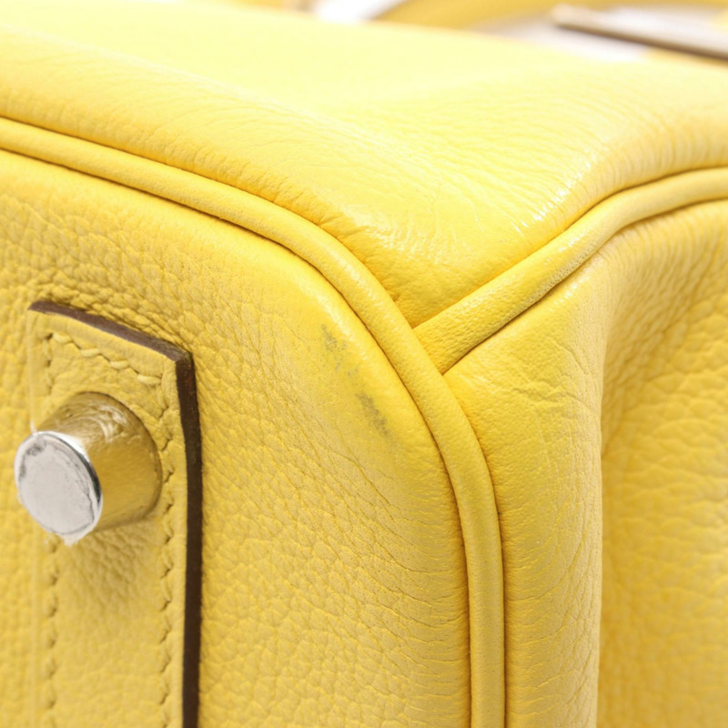 HERMES Birkin 30 手提包 D Taurillon Novillo 皮革 Jaune de naples 二手 SHW-8