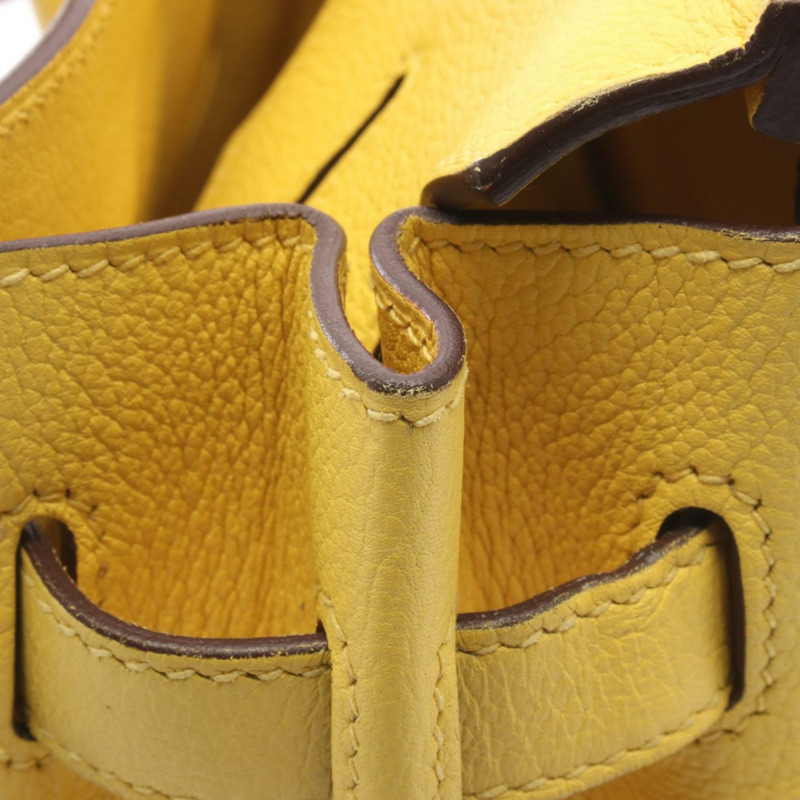 HERMES Birkin 30 手提包 D Taurillon Novillo 皮革 Jaune de naples 二手 SHW-9