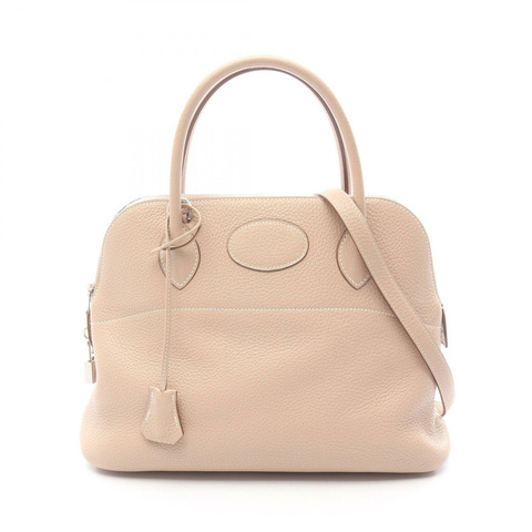 愛馬仕 Bolide 31 單肩手提包，Clemence 皮革，米色 Argile 五金配件，二手女款