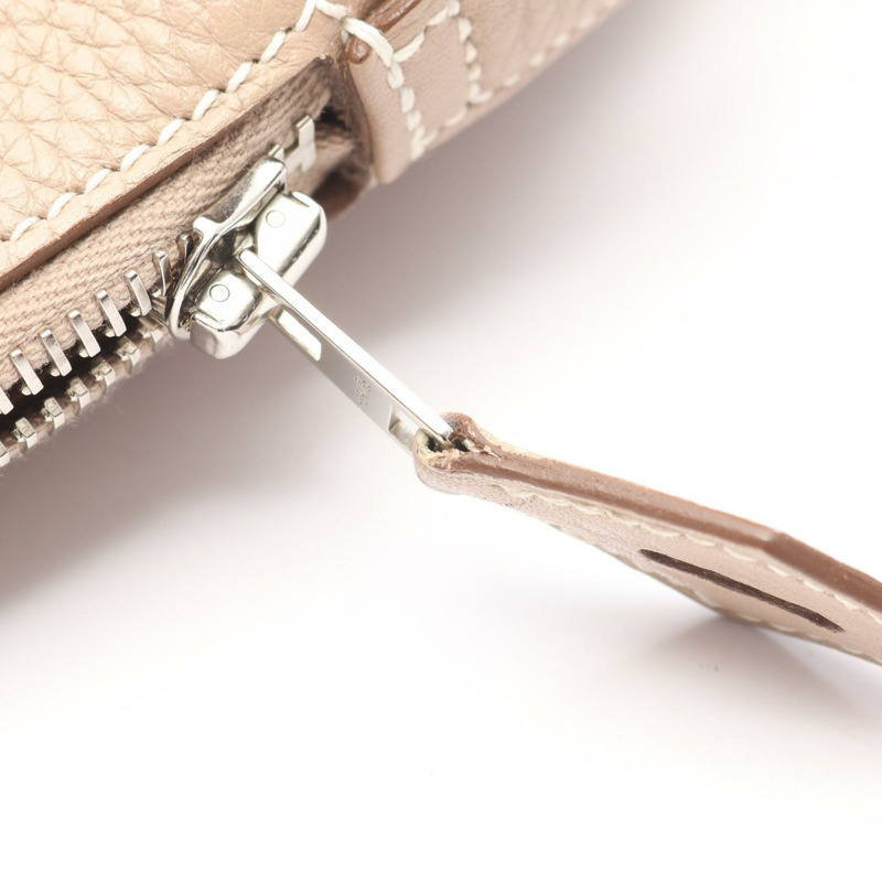 愛馬仕 Bolide 31 單肩手提包，Clemence 皮革，米色 Argile 五金配件，二手女款-6