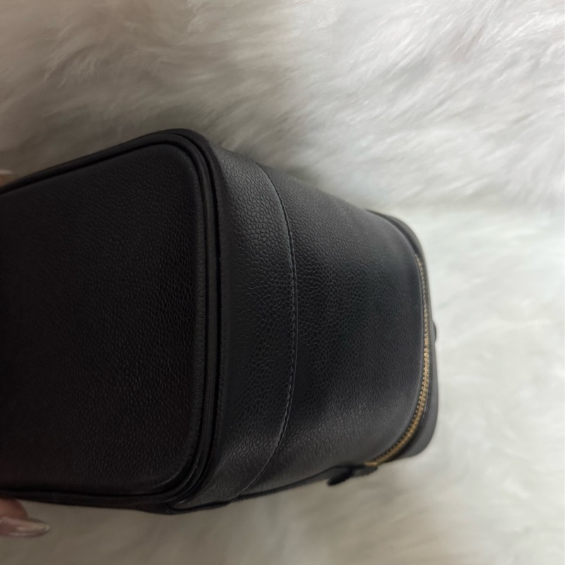 Chanel Vintage 荔枝紋牛皮雙C標誌手提化妝箱-3