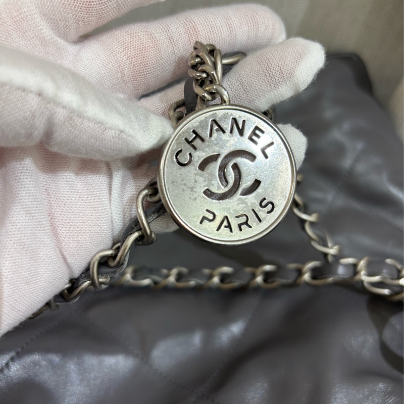 Chanel 22Bag small Grey 灰色小號垃圾袋-9