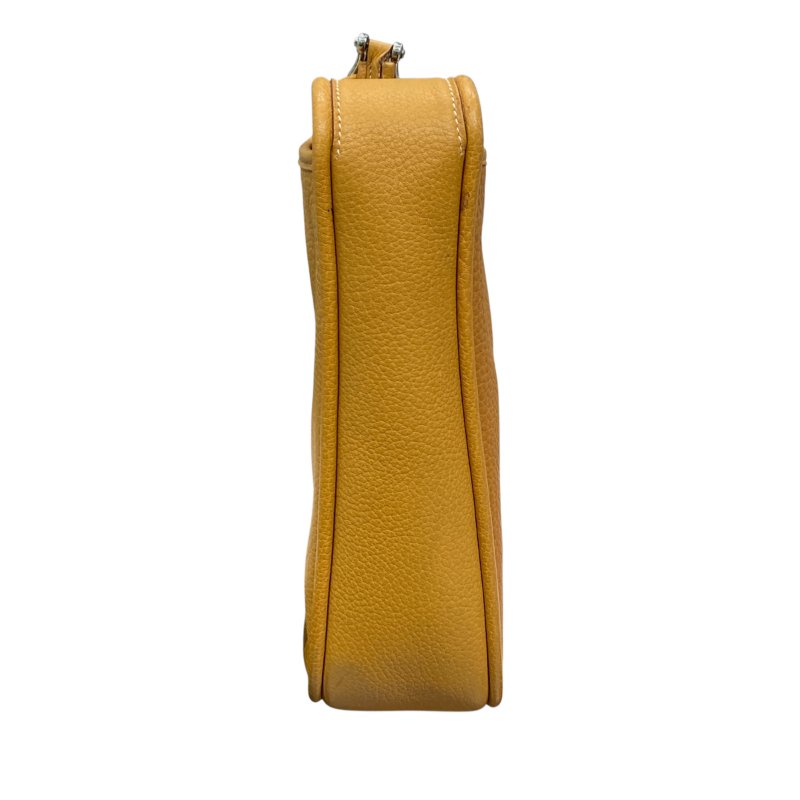 HERMES 愛馬仕 SAC MANILLE 馬尼拉肩背包 芥末黃 TC皮 銀釦-2