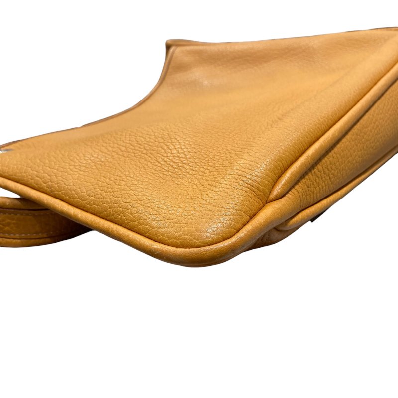 HERMES 愛馬仕 SAC MANILLE 馬尼拉肩背包 芥末黃 TC皮 銀釦-6