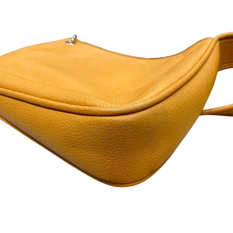 HERMES 愛馬仕 SAC MANILLE 馬尼拉肩背包 芥末黃 TC皮 銀釦-7