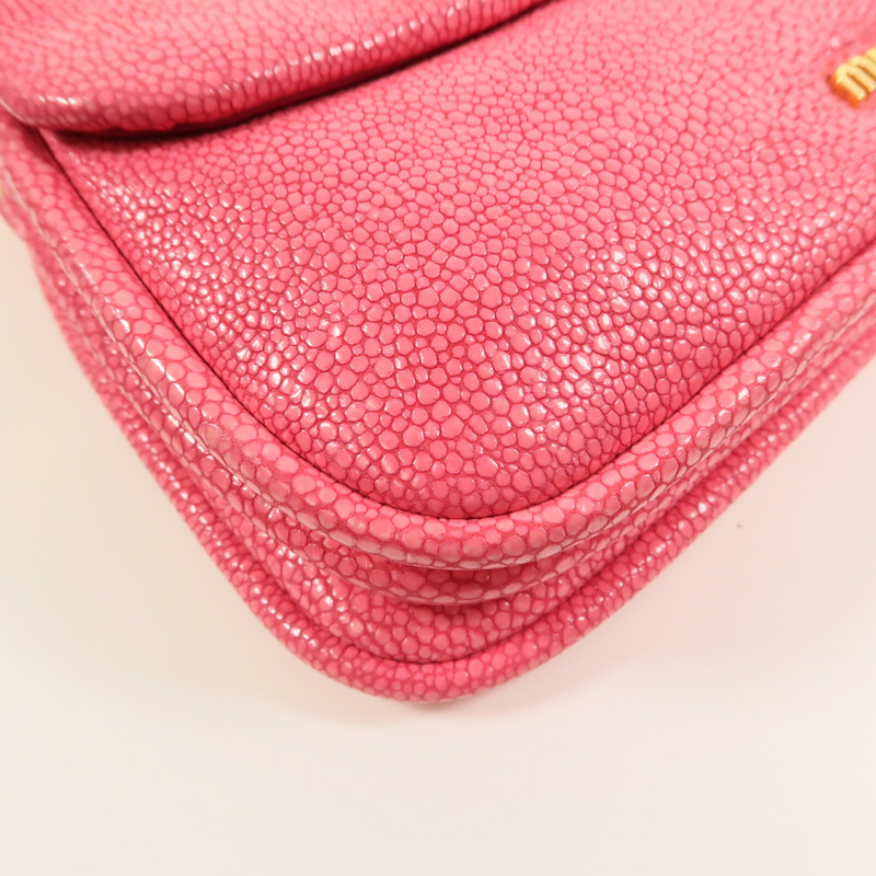 Miu Miu 牛皮皮革Shoulder Bag金扣鏈帶肩背袋-8