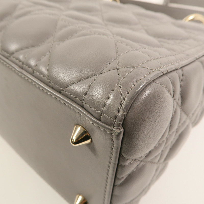 Dior 羊皮皮革Lady Dior Medium金扣手挽肩背兩用袋-7