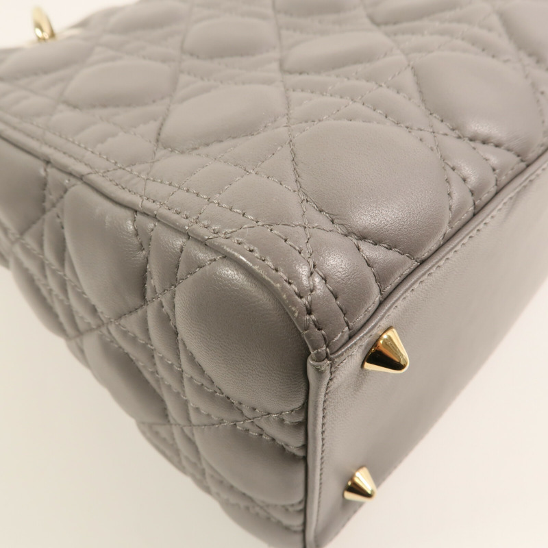 Dior 羊皮皮革Lady Dior Medium金扣手挽肩背兩用袋-8