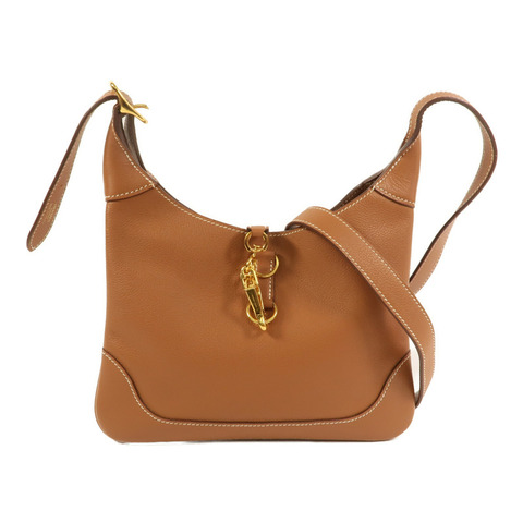 HERMES Evercolor皮革Trim Duo 24金扣肩背袋Gold