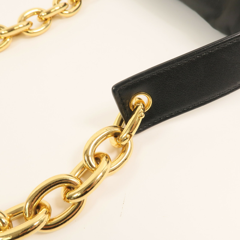 BOTTEGA VENETA 羊皮皮革Belt Chain Shoulder金扣鏈帶肩背袋-9