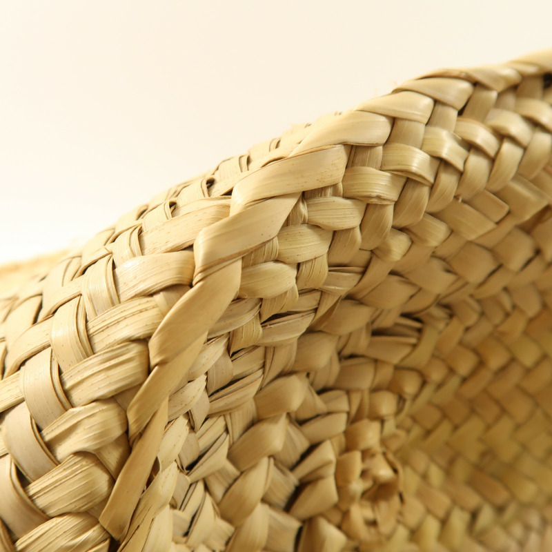 LOEWE Raffia Leather Trimmed Basket Bag銀扣肩背袋-10