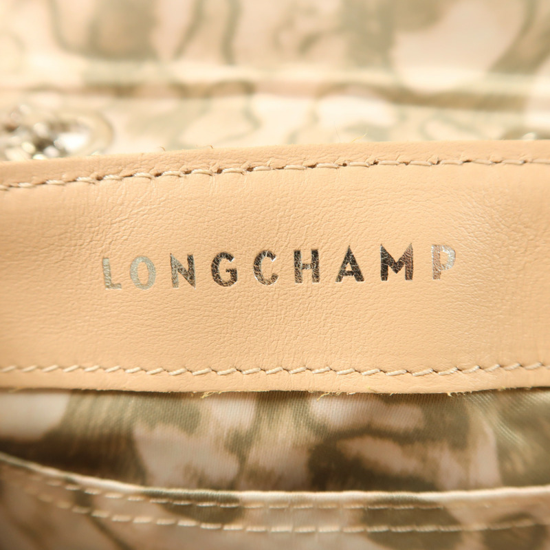 Longchamp 牛皮皮革Chain Shoulder銀扣鏈帶肩背袋-5