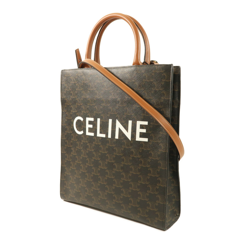 CELINE 塗層帆布Vertical Cabas In Triomphe金扣手挽肩背兩用袋-2