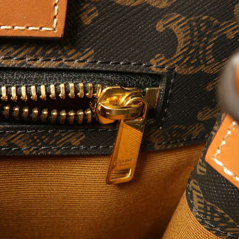 CELINE 塗層帆布Vertical Cabas In Triomphe金扣手挽肩背兩用袋-7