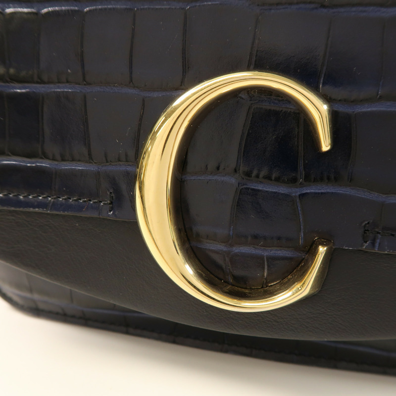 Chloe 牛皮皮革Chain Shoulder金扣鏈帶肩背袋-9