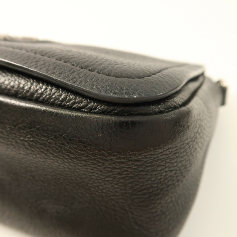 PRADA 牛皮皮革Shoulder Bag銀扣肩背袋-10