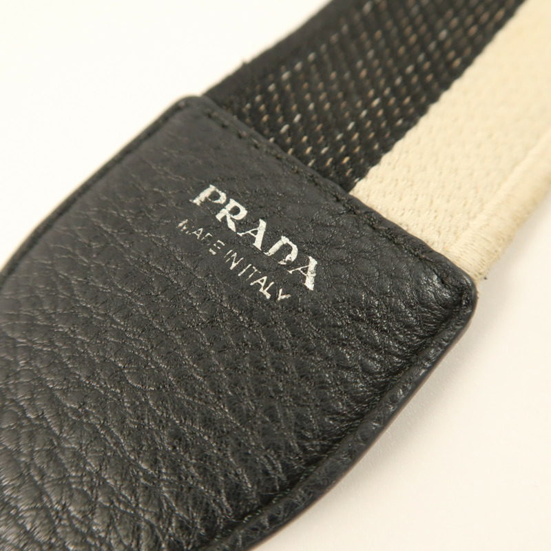 PRADA 牛皮皮革Shoulder Bag銀扣肩背袋-21
