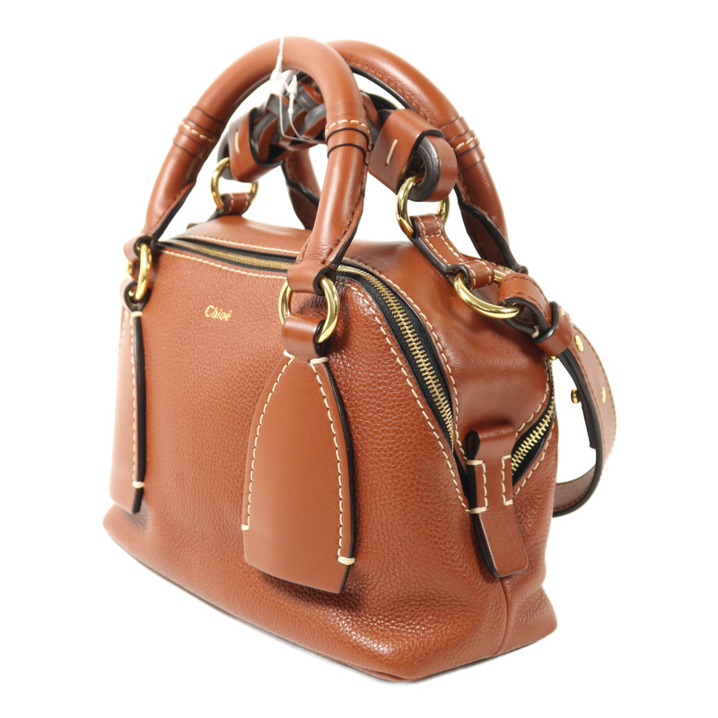 Chloe 牛皮皮革Daria Small金扣手挽肩背兩用袋-2