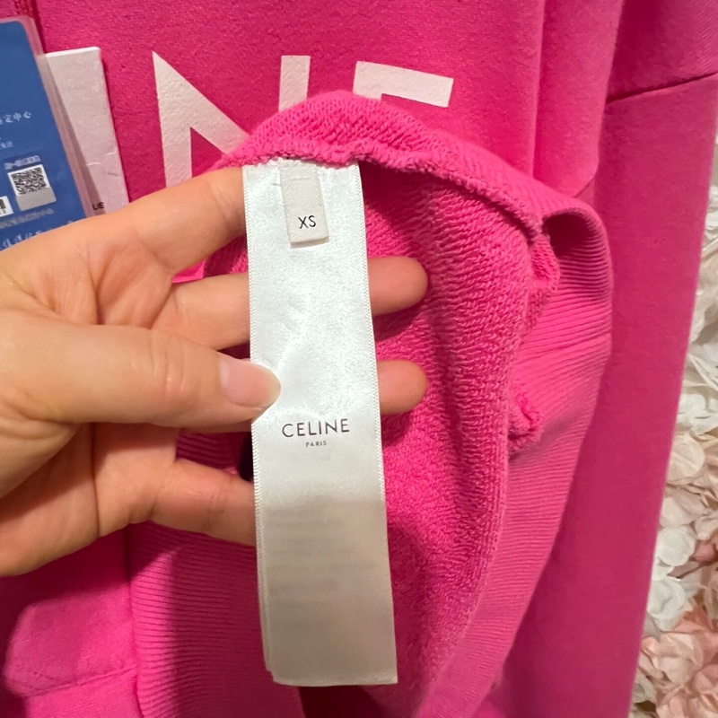 CELINE衛衣玫紅色xs碼-5