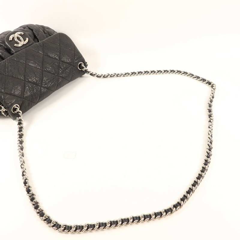 CHANEL 牛皮皮革Matelasse Chain Around Shoulder Bag銀扣鏈帶肩背袋-4