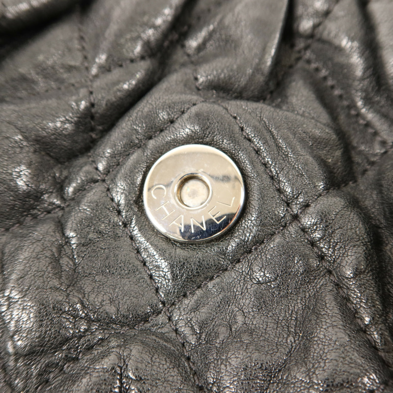 CHANEL 牛皮皮革Matelasse Chain Around Shoulder Bag銀扣鏈帶肩背袋-9