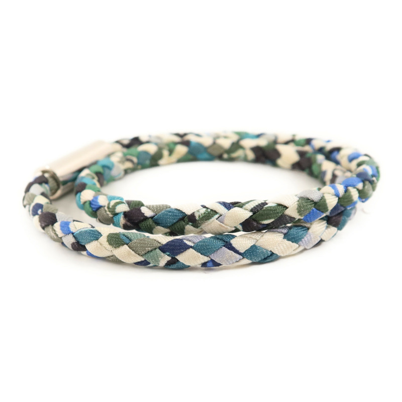 HERMES 絲質Goliath Double Tour銀扣手鏈-1