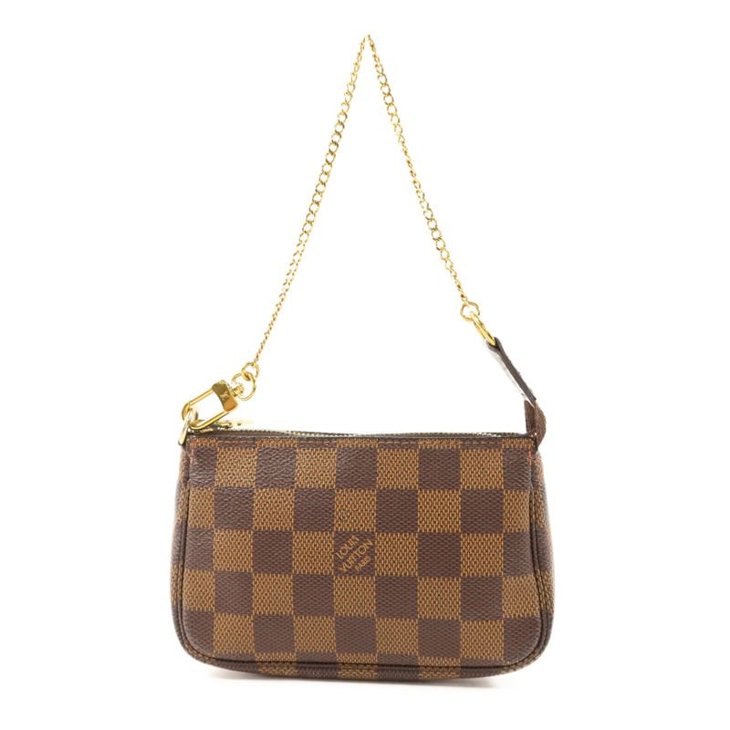 LOUIS VUITTON Damier Mini Pochette Accessoires金扣手拿包-0