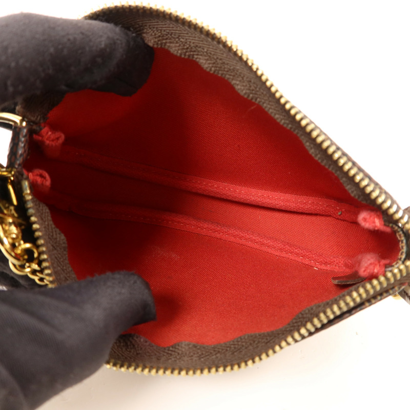 LOUIS VUITTON Damier Mini Pochette Accessoires金扣手拿包-5