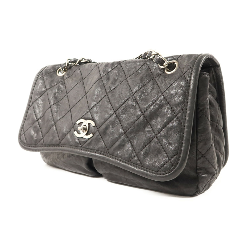 CHANEL 牛皮皮革Matelasse Chain Shoulder銀扣肩背袋-2