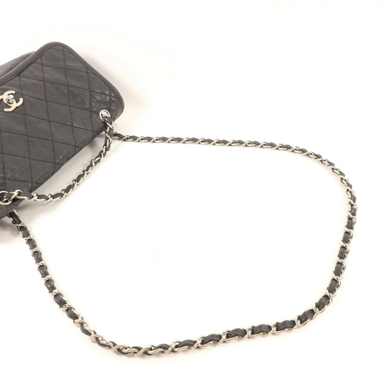 CHANEL 牛皮皮革Matelasse Chain Shoulder銀扣肩背袋-4