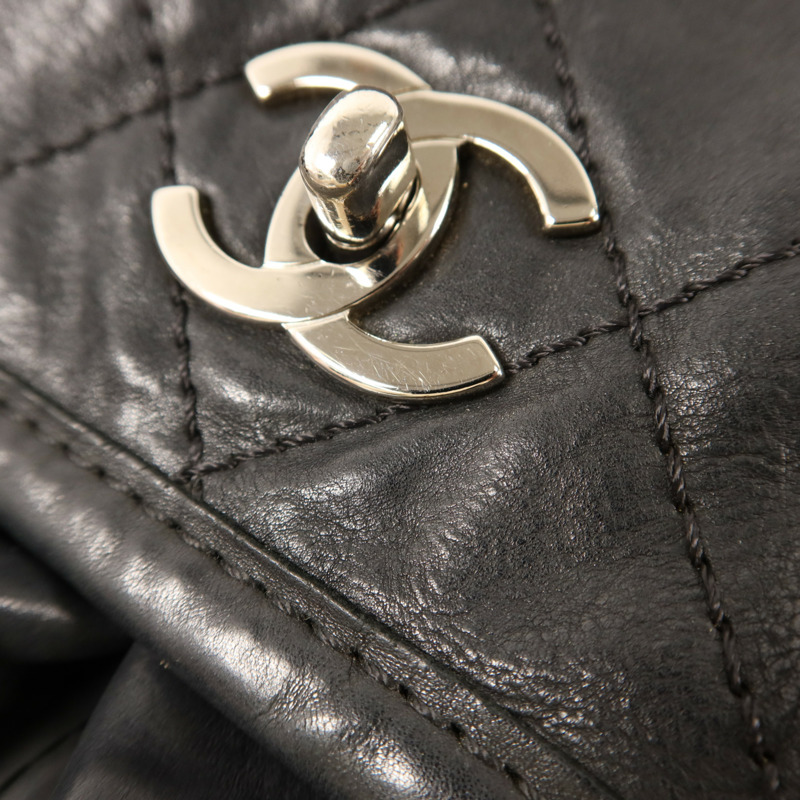 CHANEL 牛皮皮革Matelasse Chain Shoulder銀扣肩背袋-11