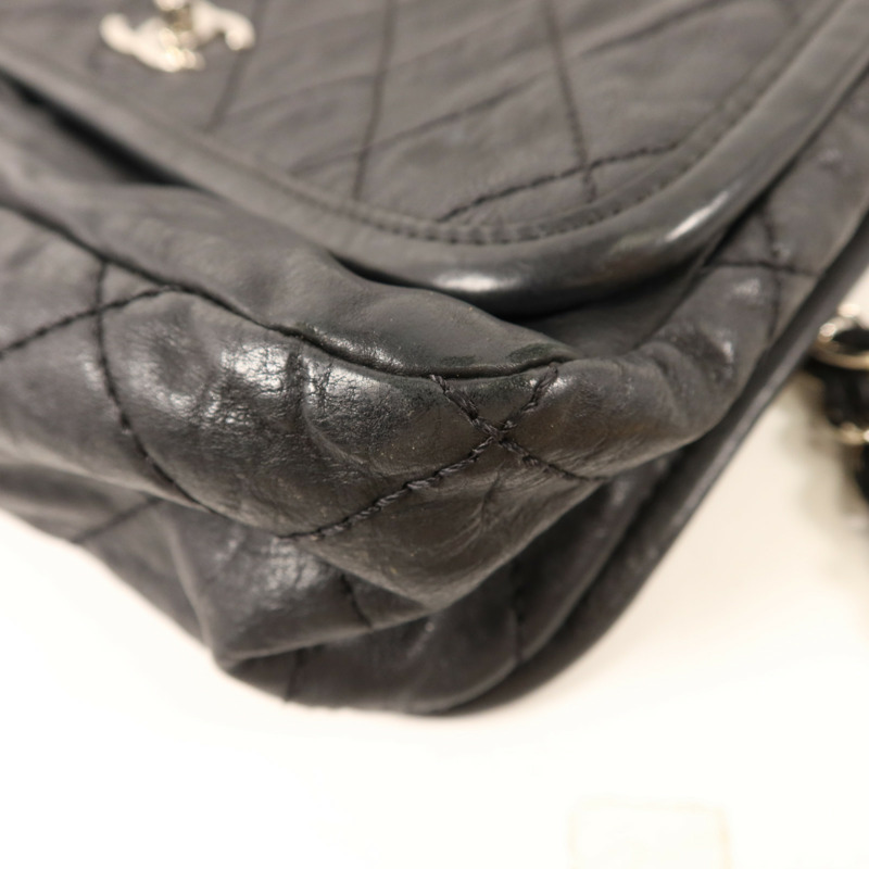 CHANEL 牛皮皮革Matelasse Chain Shoulder銀扣肩背袋-12