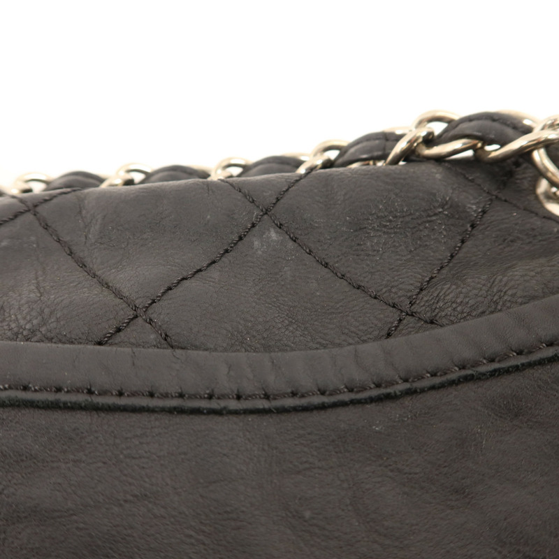 CHANEL 牛皮皮革Matelasse Chain Shoulder銀扣肩背袋-16