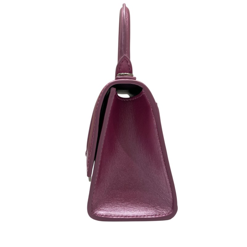 BALENCIAGA 巴黎世家 592833 HOURGLASS XS 沙漏包 手提包 肩背包 皮革 甜粉色 銀釦-4