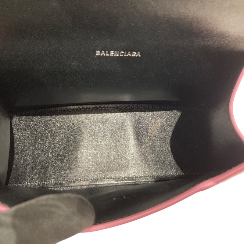 BALENCIAGA 巴黎世家 592833 HOURGLASS XS 沙漏包 手提包 肩背包 皮革 甜粉色 銀釦-12